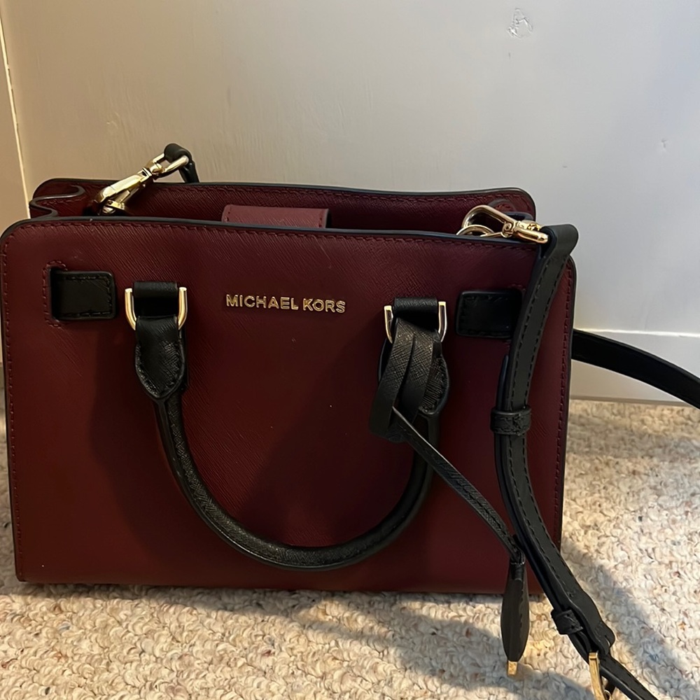 maroon michael kors bag